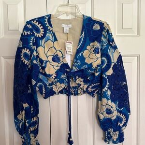 Linen blend crop top